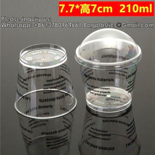 Mini Dessert Cups With Lids And Spoons Serves Small Plastic Cake Cups Round Party Serving Cups For Parfait, Appetizers, Mousse, Dessert Shot Glasses