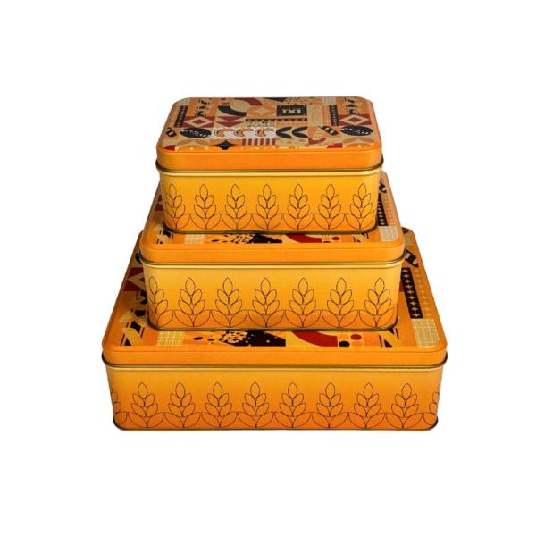 DADI Square Metal Fancy Biscuit Tin Box For Chocolate Candy Packaging 5 Pack Tin Can