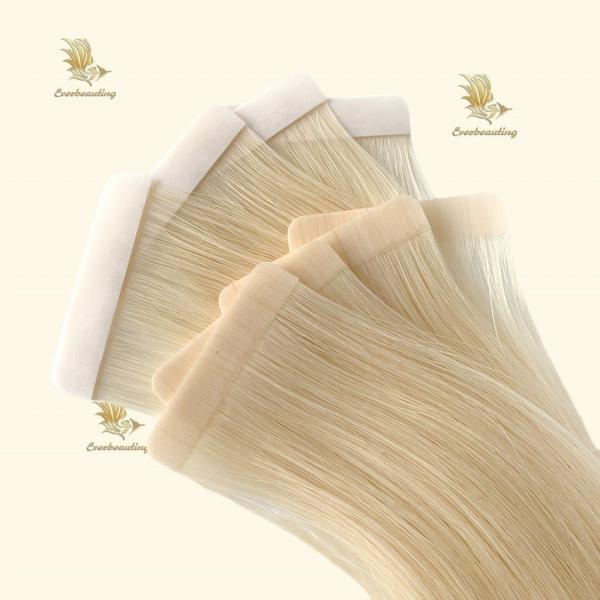 Blonde Color Raw Hair Tape in Hair Extensions Shedding No Customization Customized Request