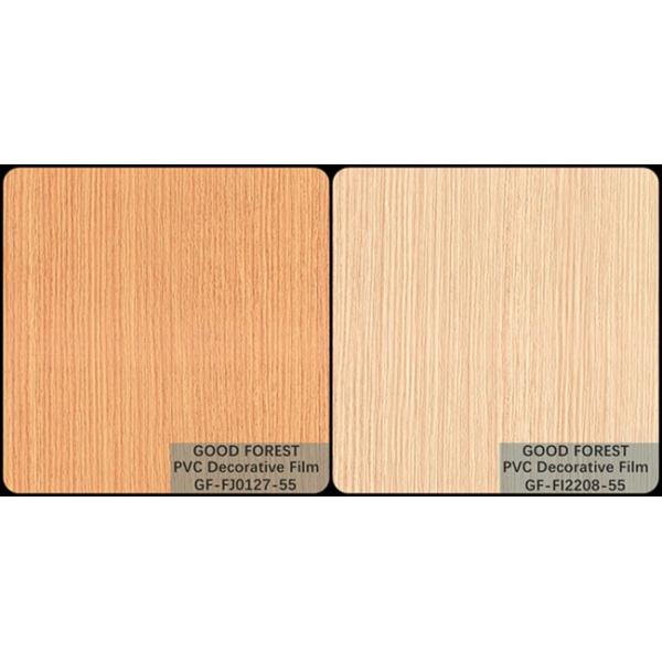 OEM Grain Wood PVC Film Blister Decorative Light Yellow Color Type