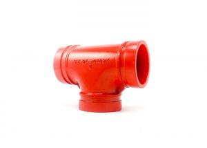  Red Epoxy Ductile Iron Grooved Pipe Fittings Grooved Mechanical Tee 1 - 24 Manufactures