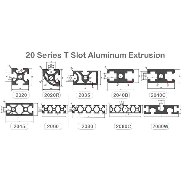15180 9090 2040 4040 Aluminum T Slot Profile Extrusion