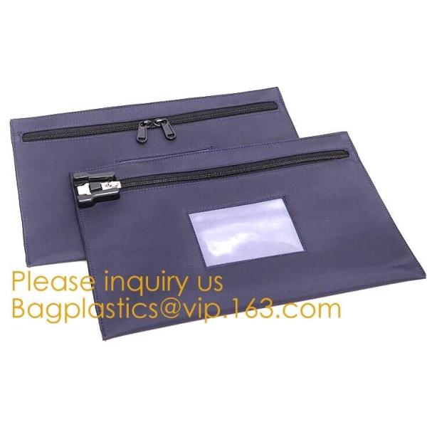 Black Briefcase Style Locking Document Bag Bank Locking Security Deposit Bags Zipper Pouch Security Utility Bank Deposit