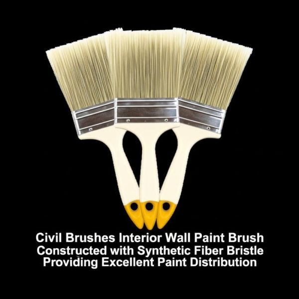 Civil Brushes Interior Wall Paint Brush Constructed with Synthetic Fiber Bristle Providing Excellent Paint Distribution