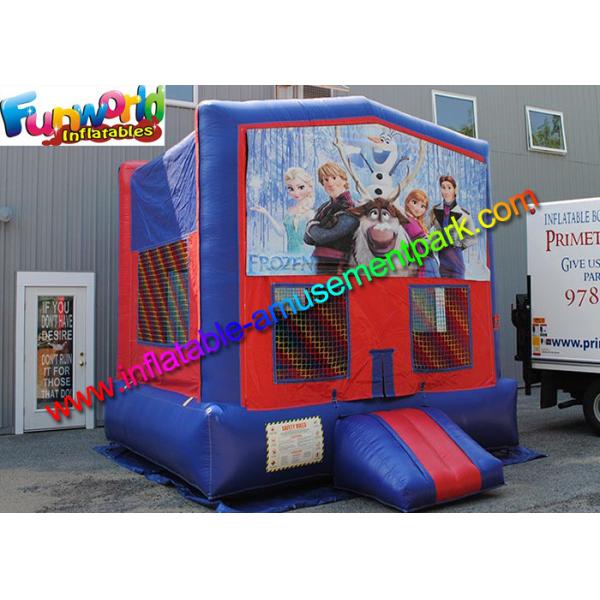 Commercial Grade 0.55mm Disney Inflatable Frozen Bouncy Castles With 4 x 4