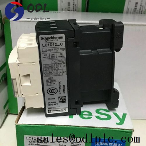  LC1D12F7C Schneider IEC contactor, TeSys Deca, nonreversing, 12A, 7.5HP at 480VAC, up to 100kA SCCR, 3 phase, 3 NO, 110VAC 50/60Hz coil, open
