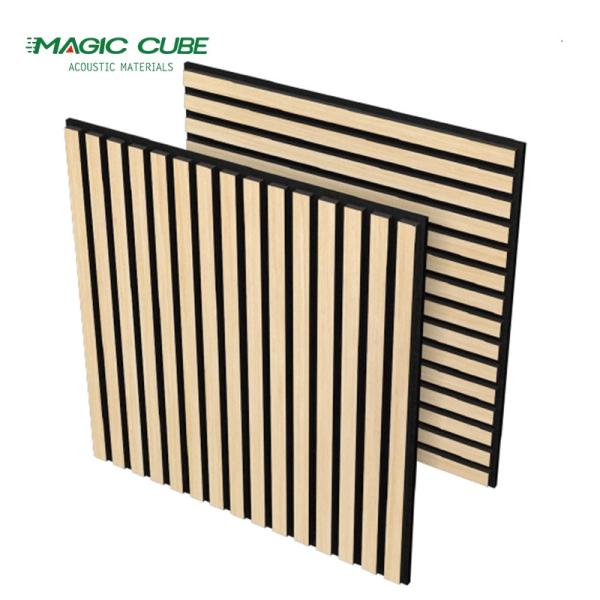 Modern Acoustic Wood Slat Panel Decor Interior Grooved Acoustic Wall Panel