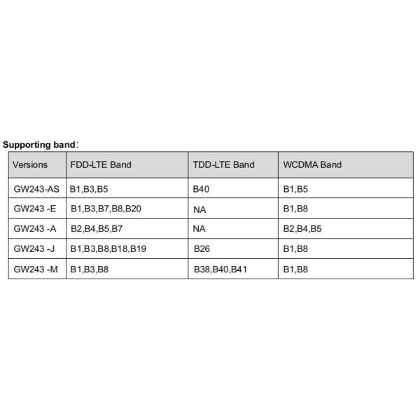 GW105-M WiFi Commercial 4G Router Multi FDD LTE / TDD LTE Cat4 2.4GHz