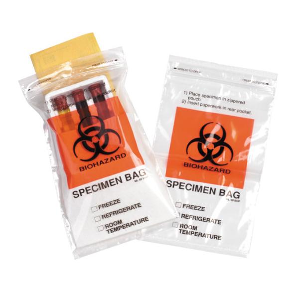 OEM ODM 10x12inch LDPE Medical Specimen Bags Biohazard Packaging