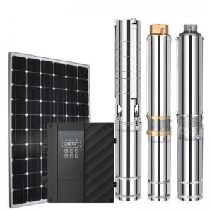 China Brushless Deep Well Pump DC 24V 36V Solar Power Submersible Water Pump With MPPT Controller on sale