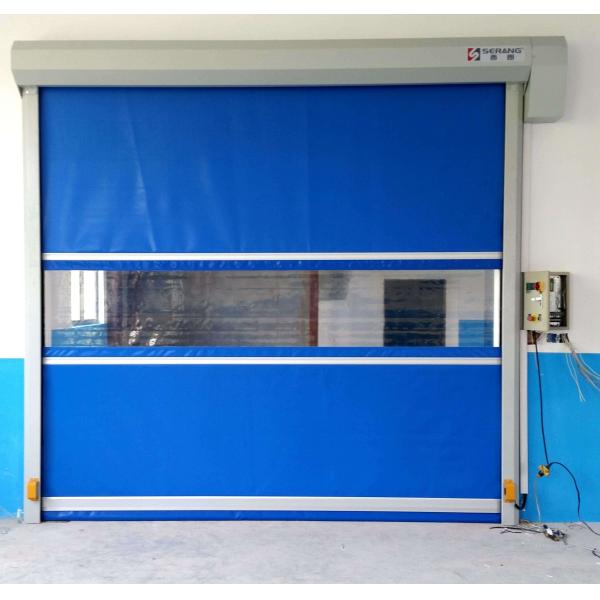 Electric PVC Fast Rolling Shutter Door Wind Resistance For Logistic Warehouse