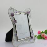 Shinny Gifts Glass Photo Frame with Butterfly for Wedding Favor