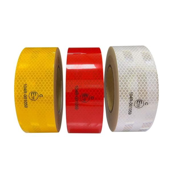White Yellow Red Acrylic Material ECE 104R Reflective Tape Sticker For Cars