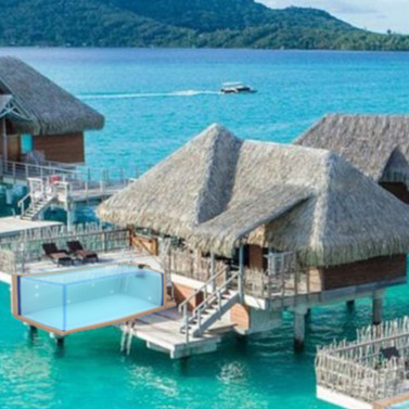 Wood plastic board coffee color above ground luxury swimming pools for holiday