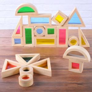  Acrylic Educational 24pcs Rainbow Building Blocks For Kids Gift Manufactures