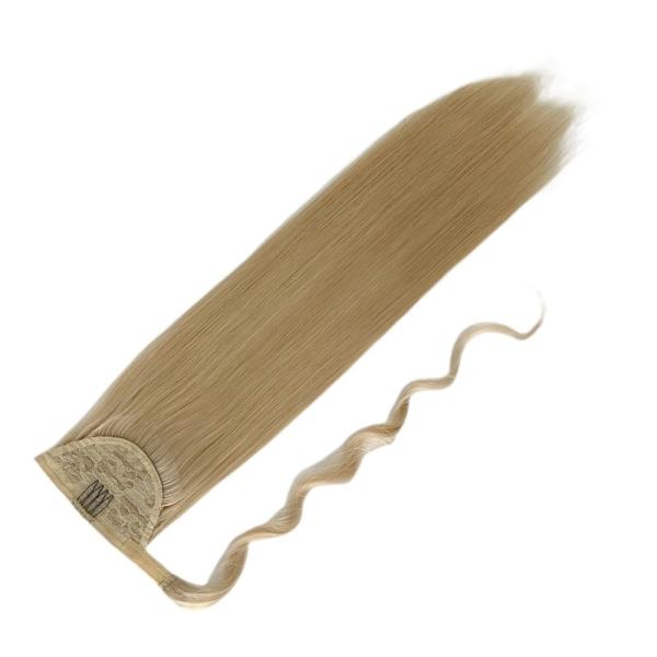 US Customized Human Hair Ponytail Long Straight Hair Piece with Wrap Around Design