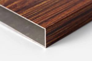  6063 powder coating wood grain aluminium square tube profile for furniture decoration Manufactures