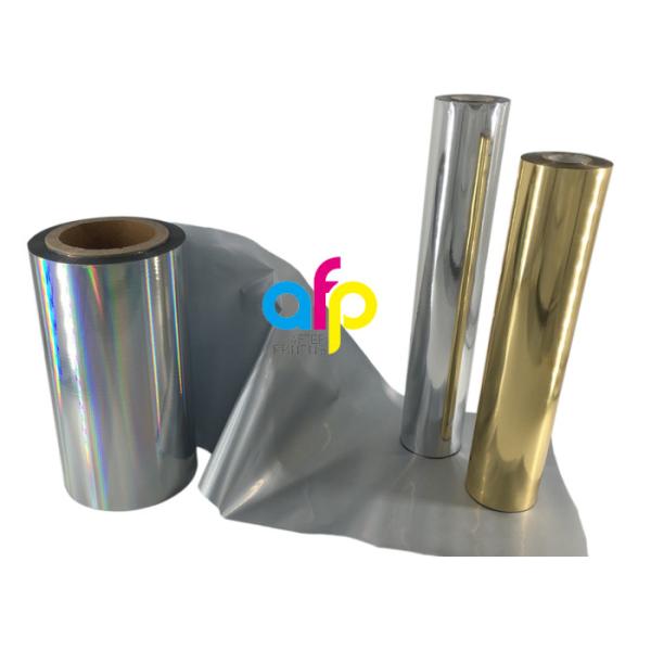 Paper / Paperboard Holographic Film Roll , Metalized Silver / Gold Hot Foil