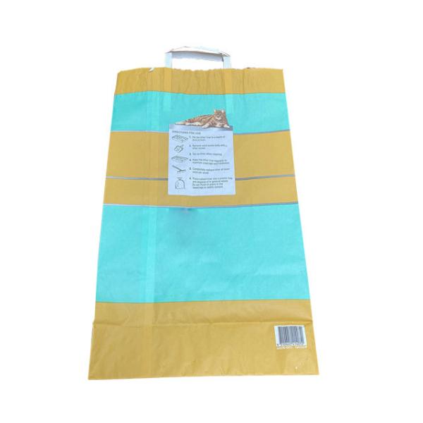 6L 10L 12L Kraft Paper Packaging Bags  Custom Paper Cat Litter Bags