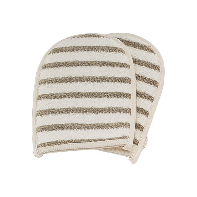 Ramie Cotton Stripe Exfoliating Hand Gloves For Dead Skin Peeling