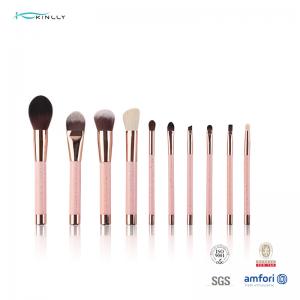 Plastic Handle 10pcs Makeup Brushes Travel Kit Cosmetics Beauty Tools Manufactures