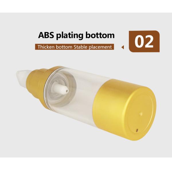 empty clear Gold Airless Pump Bottle for skincare packaging