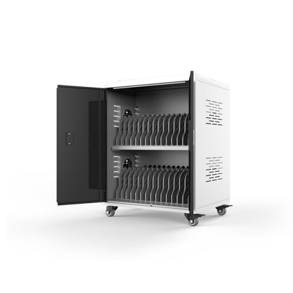 RoHS Galvanized Laptop Charging Cabinet 4 Wheels Ipad Charging Trolley