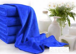 Super Absorbent Plush Custom Microfiber Towels , Blue microfiber car cleaning cloth 70*140cm Manufactures