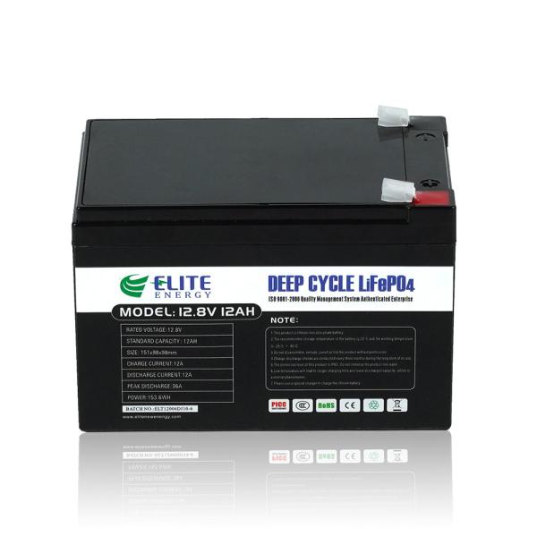 New Energy 12.8V 12Ah LiFePO4 Solar Battery Deep Cycle With BMS