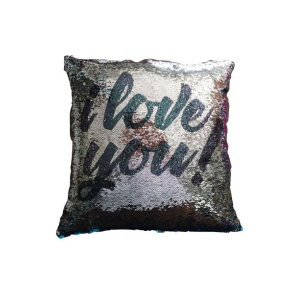 Two Sides Reversible Sequin Pillow I Love You Word Printing Pillow Cases For