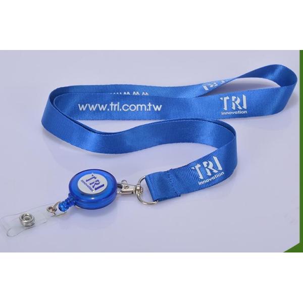 Retractable Badge Holders Lanyards With Metal Hook / Plastic Buckle