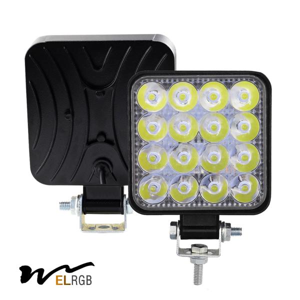 48W Square Vehicle LED Work Lights Bright 16 Leds Car Led Worklight