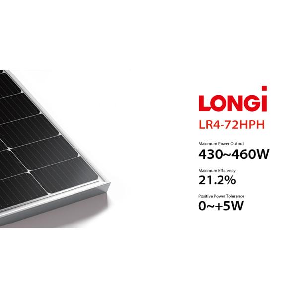 430W 435W Longi Solar Panel 144 Cell Solar Panel 440W 445W 450W 455W 460W