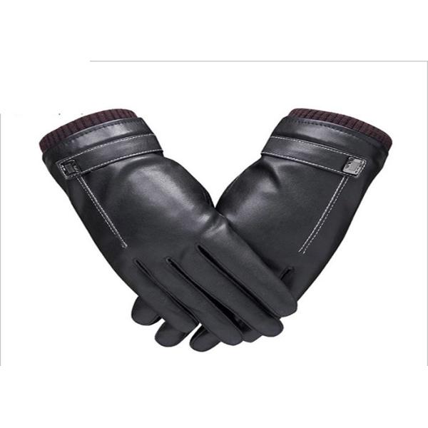 Thick Mens Leather Gloves Touch Screen Jacquard Technology CE Approved