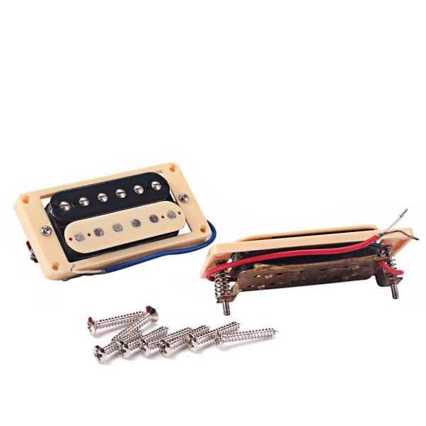 Vintage Zebra Humbucker Pickup Double Coil With Black Cream Frame Bridge Neck Set