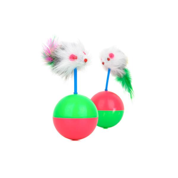 Tumbler Shape Interactive Cat Ball , Cat Toy Moving Ball Funny Weight 50g