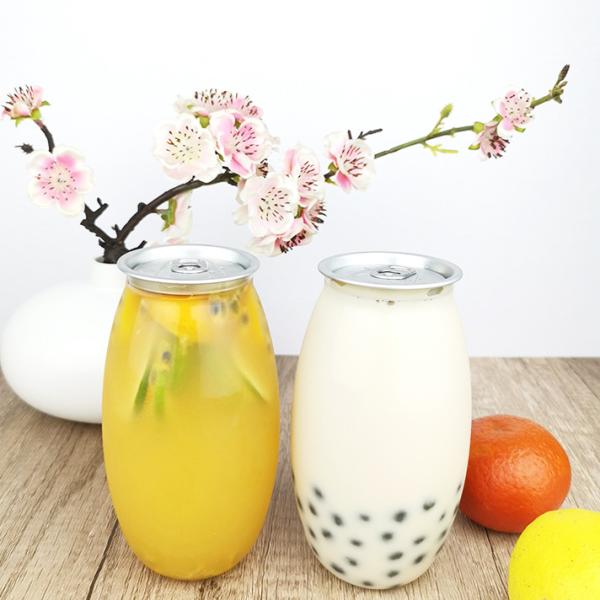 0.5 Liter Easy Open Cans Clear Plastic Container Bottles Tea Milk Cold Pressed Juices