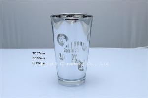  hot sale silver color glass candle holder, candle cup with laser logo wholesale Manufactures