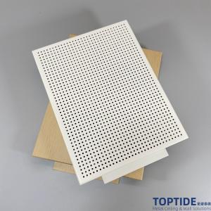 China Building Sound Absorbing Perforated Panels Cheap Woodgrain Aluminium Suspended Ceiling Tiles on sale