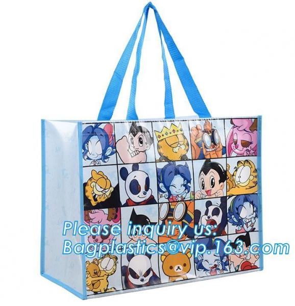 Factory custom recyclable folding laminated pp non woven bag shopping with heat transfer printing non woven fabric carry