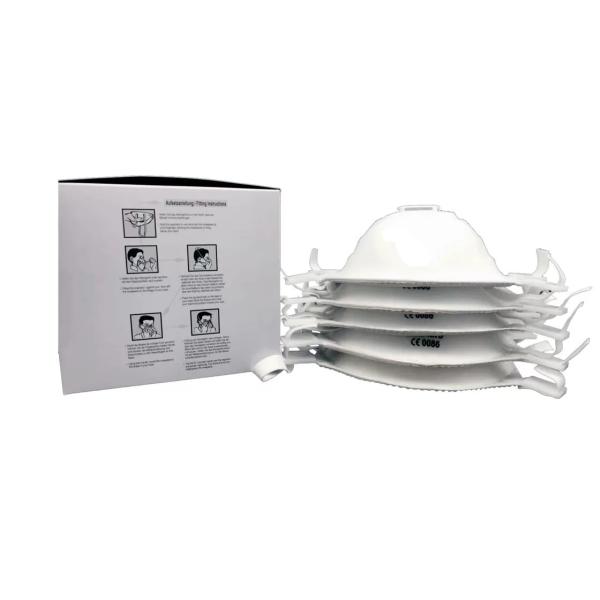 White Color Disposable Respirator Mask Long Lasting Filtration Performance