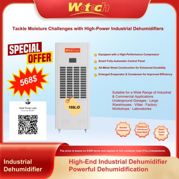 Limited Special offer Portable Industrial Dehumidifier 168L / Day Quick Dry Mode Anti-Corrosion Design For Construction / Storage Areas