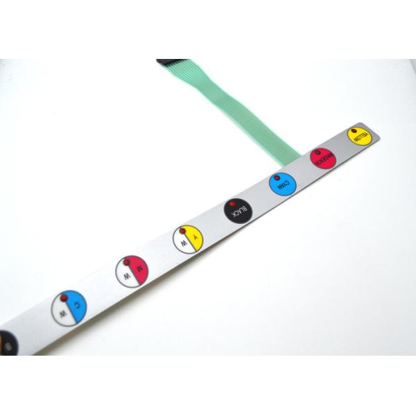 Thin Film PC / PET Overlay LED Membrane Switch With 2mm Connector Tail