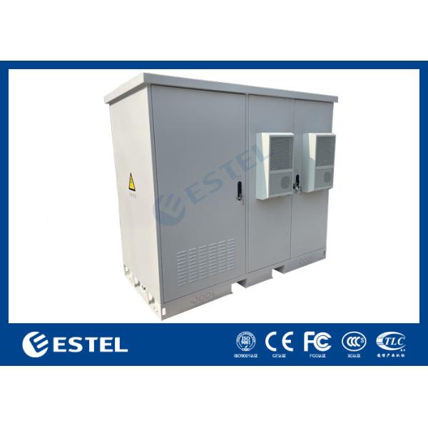 Industrial Power Distribution Cabinet Three Compartment For Outdoor Shelter Integrated With Battery