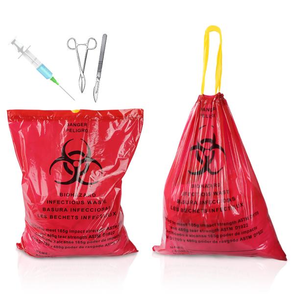 76.6cm*60.5cm LDPE HDPE Medical Waste Bags For Hospital Biohazard