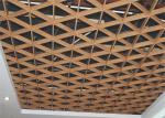 durable Green Gallery Triangular Metal Grid Ceiling / decorative metal building