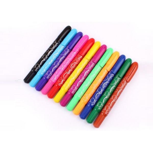 12 colors Eco-friendly fancy Non-toxic wax crayon set/cheaper and 12 colors rotating crayon