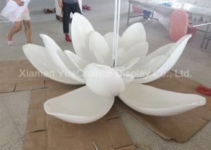  Sunproof Lotus Flower Resin Garden Statues , Outdoor Fiberglass Statues Color Painted Manufactures