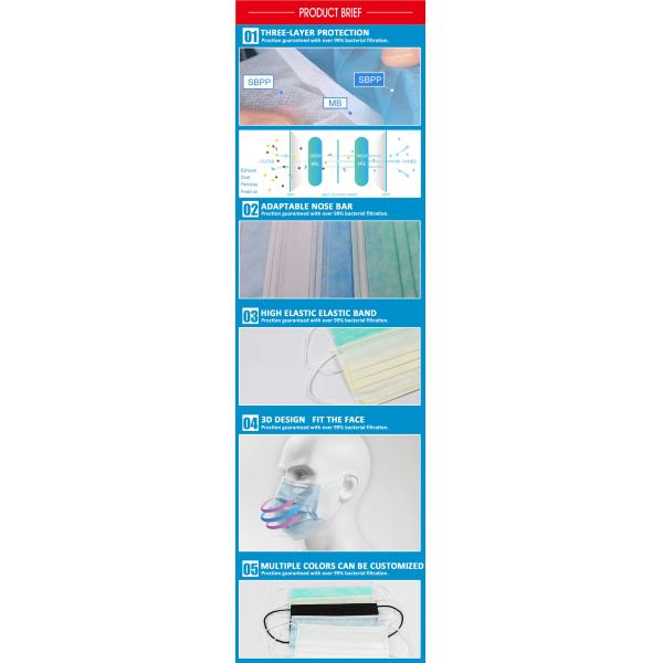 Non Woven Disposable Mask / Procedure Face Mask OEM / ODM Available