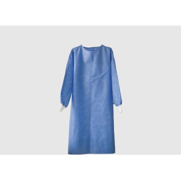 High Durability Disposable Surgical Gown Round Neck Design Weight 40g